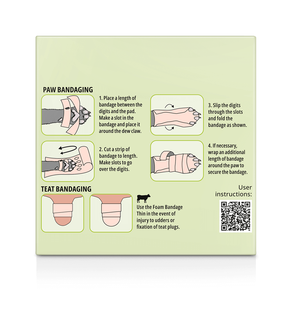 Unterlage Pflaster für Pferde/ Tiere - Snögg Thin Foam Bandage (VORMALS Snögg ANIMAL SOFT )